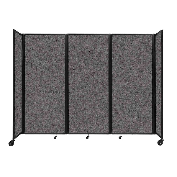 Room Divider 360 Folding Portable Partition 8'6" x 6'10" Charcoal Gray Fabric